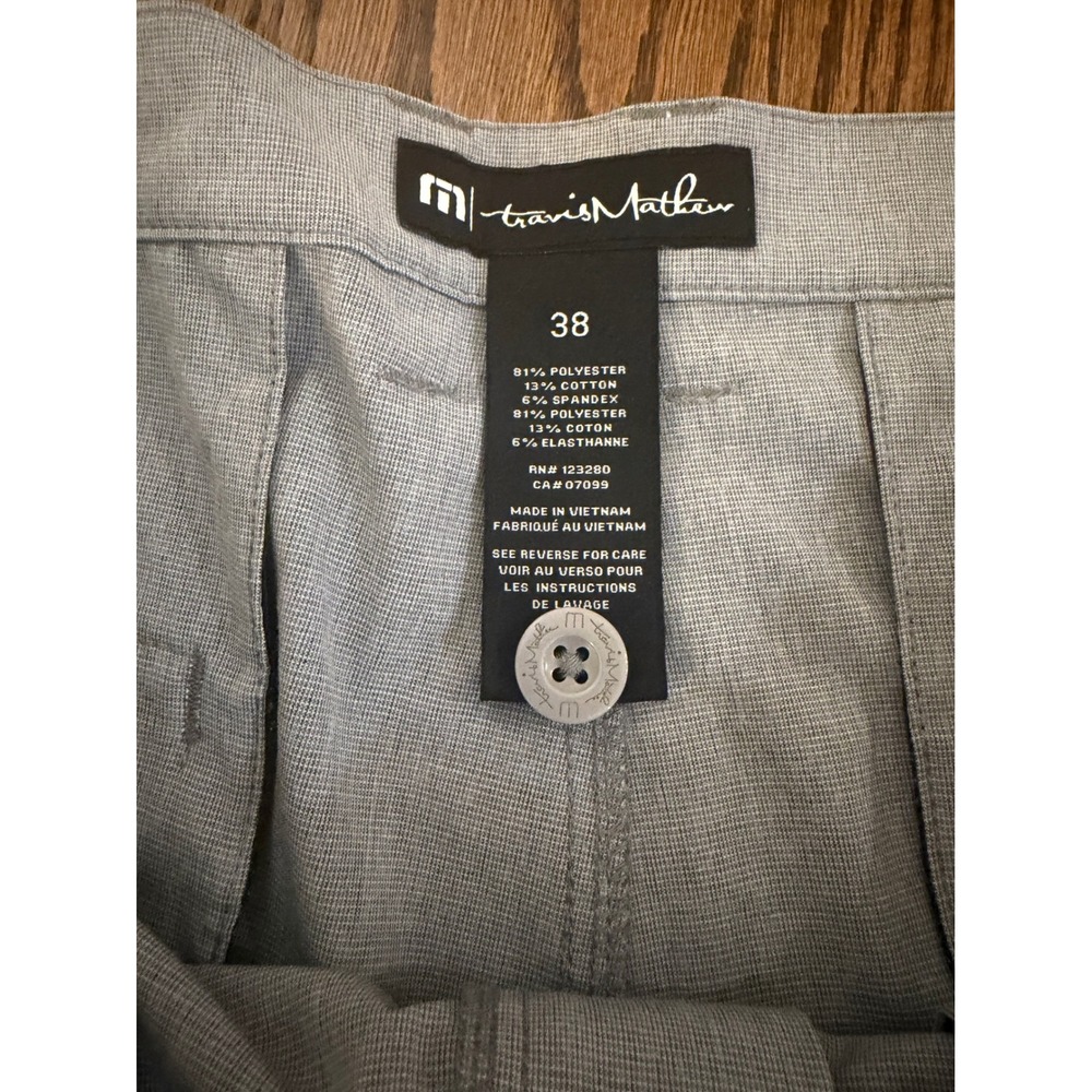 TravisMathew Mens Grey Heathered Performance Golf Shorts Size 38 Stretch Casual - Picture 2 of 6